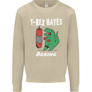 T-Rex Hates Boxing Funny Boxer Sport MMA Mens Sweatshirt Jumper Sand