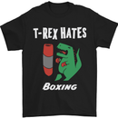 T-Rex Hates Boxing Funny Boxer Sport MMA Mens T-Shirt Cotton Gildan Black