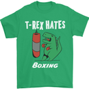 T-Rex Hates Boxing Funny Boxer Sport MMA Mens T-Shirt Cotton Gildan Irish Green