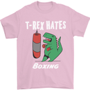 T-Rex Hates Boxing Funny Boxer Sport MMA Mens T-Shirt Cotton Gildan Light Pink