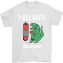 T-Rex Hates Boxing Funny Boxer Sport MMA Mens T-Shirt Cotton Gildan White