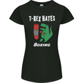 T-Rex Hates Boxing Funny Boxer Sport MMA Womens Petite Cut T-Shirt Black