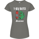 T-Rex Hates Boxing Funny Boxer Sport MMA Womens Petite Cut T-Shirt Charcoal