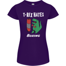 T-Rex Hates Boxing Funny Boxer Sport MMA Womens Petite Cut T-Shirt Purple