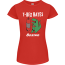 T-Rex Hates Boxing Funny Boxer Sport MMA Womens Petite Cut T-Shirt Red
