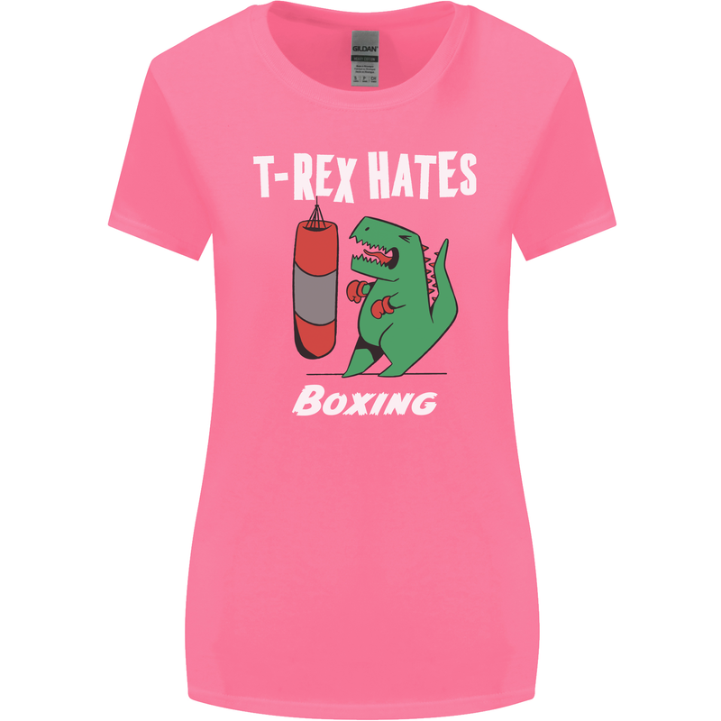 T-Rex Hates Boxing Funny Boxer Sport MMA Womens Wider Cut T-Shirt Azalea
