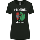 T-Rex Hates Boxing Funny Boxer Sport MMA Womens Wider Cut T-Shirt Black