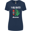 T-Rex Hates Boxing Funny Boxer Sport MMA Womens Wider Cut T-Shirt Navy Blue
