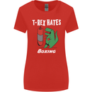 T-Rex Hates Boxing Funny Boxer Sport MMA Womens Wider Cut T-Shirt Red