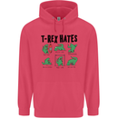 T-Rex Hates Funny Dinosaurs Jurassic Gym Childrens Kids Hoodie Heliconia