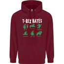 T-Rex Hates Funny Dinosaurs Jurassic Gym Childrens Kids Hoodie Maroon