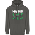 T-Rex Hates Funny Dinosaurs Jurassic Gym Childrens Kids Hoodie Storm Grey