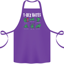T-Rex Hates Funny Dinosaurs Jurassic Gym Cotton Apron 100% Organic Purple