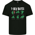 T-Rex Hates Funny Dinosaurs Jurassic Gym Kids T-Shirt Childrens Black