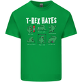 T-Rex Hates Funny Dinosaurs Jurassic Gym Kids T-Shirt Childrens Irish Green