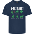 T-Rex Hates Funny Dinosaurs Jurassic Gym Kids T-Shirt Childrens Navy Blue