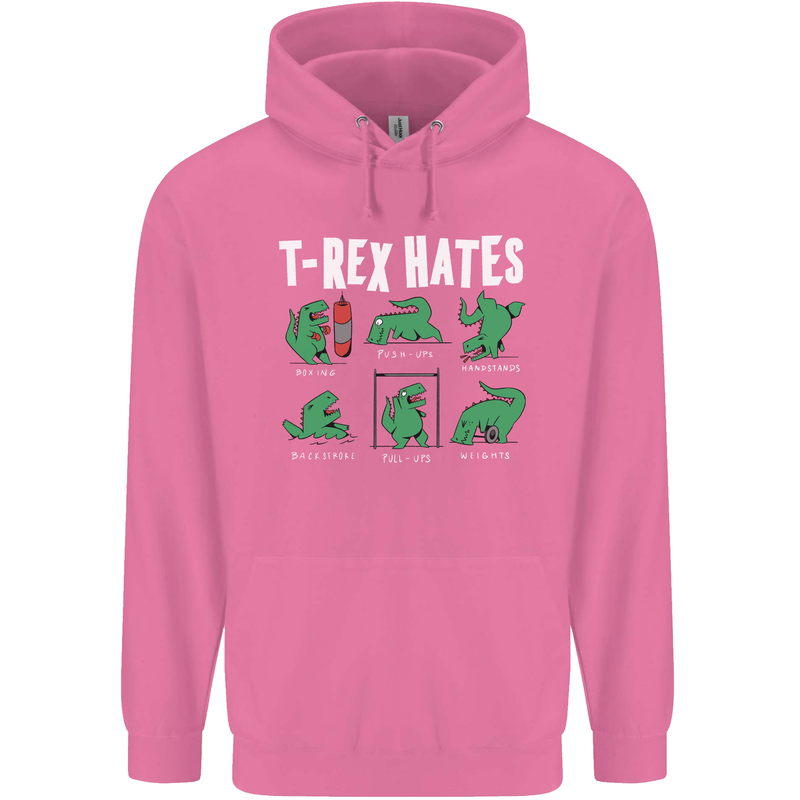 T-Rex Hates Funny Dinosaurs Jurassic Gym Mens 80% Cotton Hoodie Azelea
