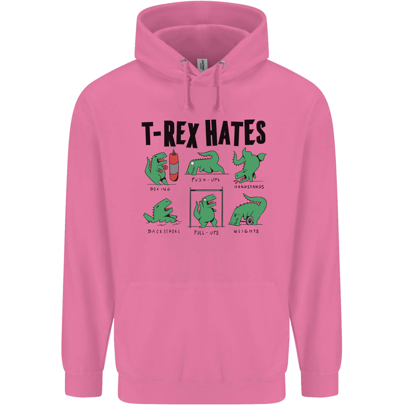 T-Rex Hates Funny Dinosaurs Jurassic Gym Mens 80% Cotton Hoodie Azelea