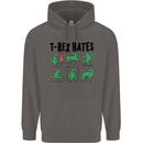 T-Rex Hates Funny Dinosaurs Jurassic Gym Mens 80% Cotton Hoodie Charcoal