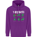 T-Rex Hates Funny Dinosaurs Jurassic Gym Mens 80% Cotton Hoodie Purple