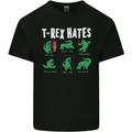 T-Rex Hates Funny Dinosaurs Jurassic Gym Mens Cotton T-Shirt Tee Top Black