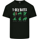 T-Rex Hates Funny Dinosaurs Jurassic Gym Mens Cotton T-Shirt Tee Top Black