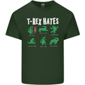 T-Rex Hates Funny Dinosaurs Jurassic Gym Mens Cotton T-Shirt Tee Top Forest Green