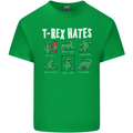 T-Rex Hates Funny Dinosaurs Jurassic Gym Mens Cotton T-Shirt Tee Top Irish Green