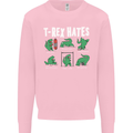 T-Rex Hates Funny Dinosaurs Jurassic Gym Mens Sweatshirt Jumper Light Pink