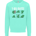 T-Rex Hates Funny Dinosaurs Jurassic Gym Mens Sweatshirt Jumper Peppermint