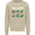 T-Rex Hates Funny Dinosaurs Jurassic Gym Mens Sweatshirt Jumper Sand