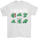 T-Rex Hates Funny Dinosaurs Jurassic Gym Mens T-Shirt Cotton Gildan White