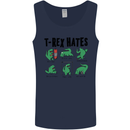 T-Rex Hates Funny Dinosaurs Jurassic Gym Mens Vest Tank Top Navy Blue