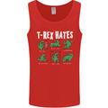 T-Rex Hates Funny Dinosaurs Jurassic Gym Mens Vest Tank Top Red