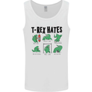 T-Rex Hates Funny Dinosaurs Jurassic Gym Mens Vest Tank Top White