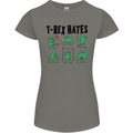 T-Rex Hates Funny Dinosaurs Jurassic Gym Womens Petite Cut T-Shirt Charcoal