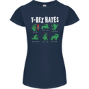 T-Rex Hates Funny Dinosaurs Jurassic Gym Womens Petite Cut T-Shirt Navy Blue