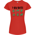T-Rex Hates Funny Dinosaurs Jurassic Gym Womens Petite Cut T-Shirt Red