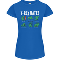 T-Rex Hates Funny Dinosaurs Jurassic Gym Womens Petite Cut T-Shirt Royal Blue