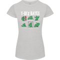 T-Rex Hates Funny Dinosaurs Jurassic Gym Womens Petite Cut T-Shirt Sports Grey
