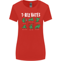 T-Rex Hates Funny Dinosaurs Jurassic Gym Womens Wider Cut T-Shirt Red