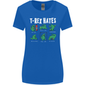 T-Rex Hates Funny Dinosaurs Jurassic Gym Womens Wider Cut T-Shirt Royal Blue