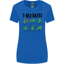 T-Rex Hates Funny Dinosaurs Jurassic Gym Womens Wider Cut T-Shirt Royal Blue