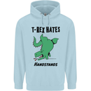 T-Rex Hates Handstands Funny Dinosaurs Childrens Kids Hoodie Light Blue
