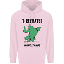 T-Rex Hates Handstands Funny Dinosaurs Childrens Kids Hoodie Light Pink