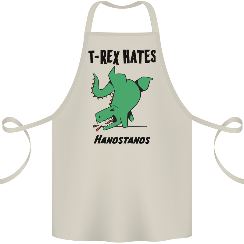T-Rex Hates Handstands Funny Dinosaurs Cotton Apron 100% Organic Natural