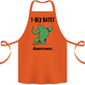 T-Rex Hates Handstands Funny Dinosaurs Cotton Apron 100% Organic Orange