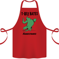 T-Rex Hates Handstands Funny Dinosaurs Cotton Apron 100% Organic Red