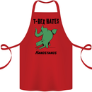 T-Rex Hates Handstands Funny Dinosaurs Cotton Apron 100% Organic Red
