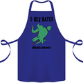 T-Rex Hates Handstands Funny Dinosaurs Cotton Apron 100% Organic Royal Blue